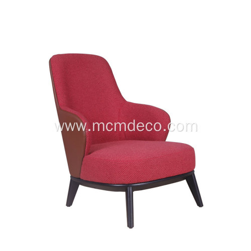 Modern Style Red Leslie Highback Fabric Armchair